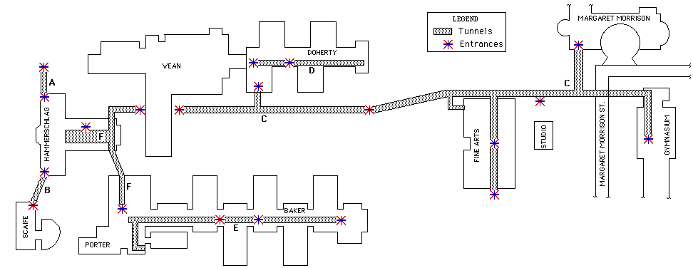 CMU Steam Tunnels Map Image